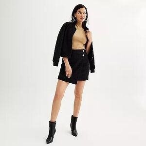 Nine West Black Tweed Jacket & Skort Set